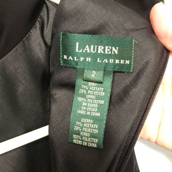 lauren ralph lauren glamorous black dress mock neck maxi full length sleeveless - Picture 5 of 7